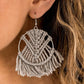 Paparazzi Earring ~ All About MACRAME - Silver