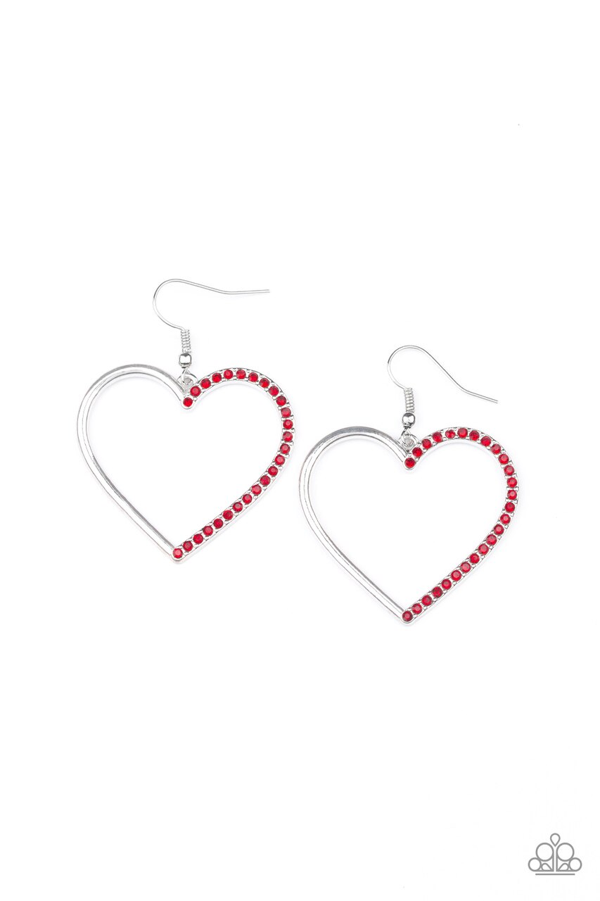 Paparazzi Earring ~ First Date Dazzle - Red