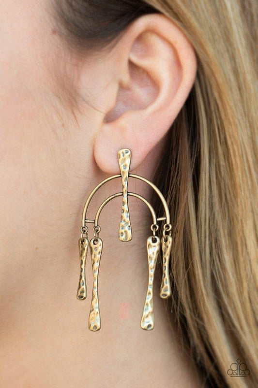 Paparazzi Earring ~ ARTIFACTS Of Life - Brass