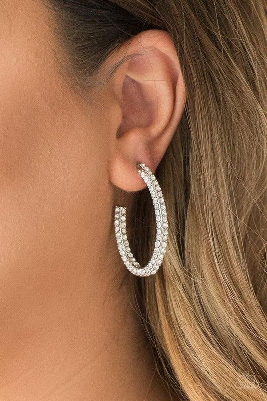 Paparazzi Earring ~ Big Winner - White