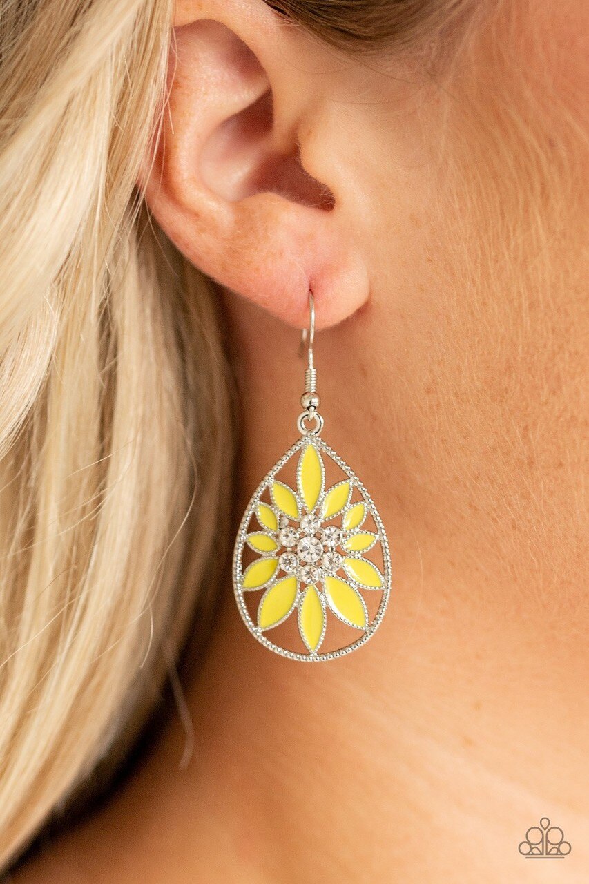 Paparazzi Earring ~ Floral Morals - Yellow