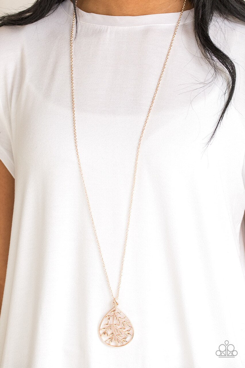 Paparazzi Necklace ~ BOUGH Down - Rose Gold