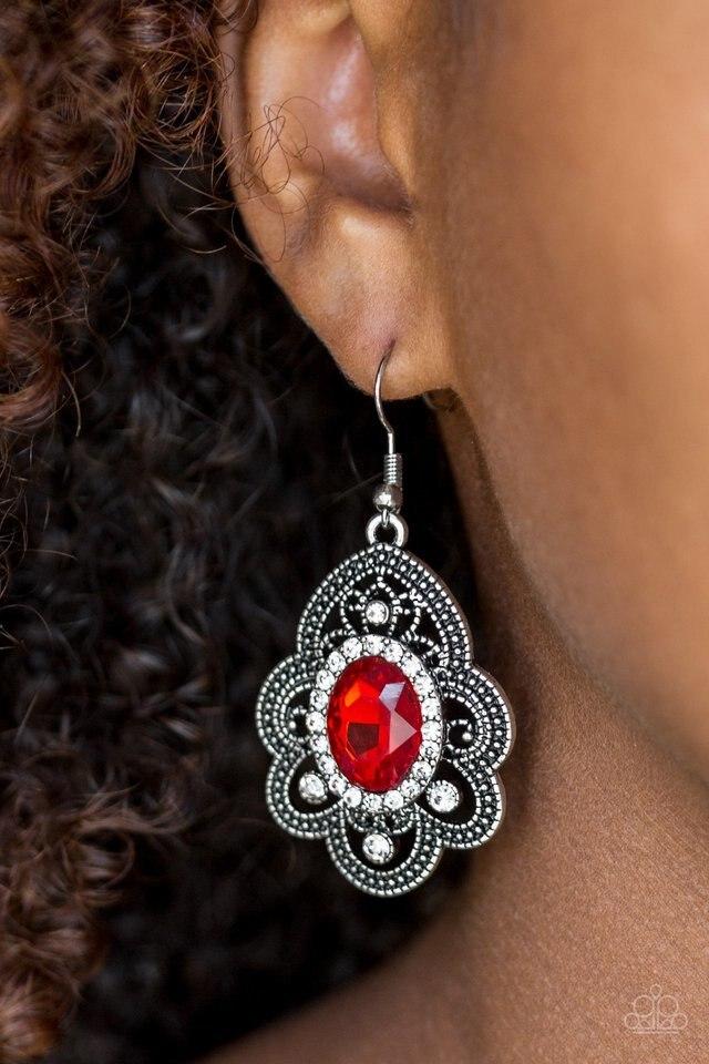Paparazzi Earring ~ Reign Supreme - Red