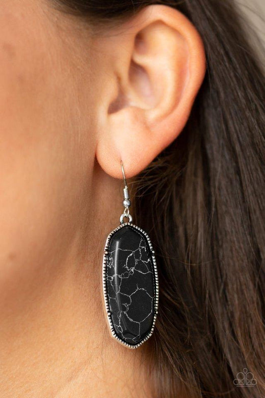 Paparazzi Earring ~ Stone Quest - Black