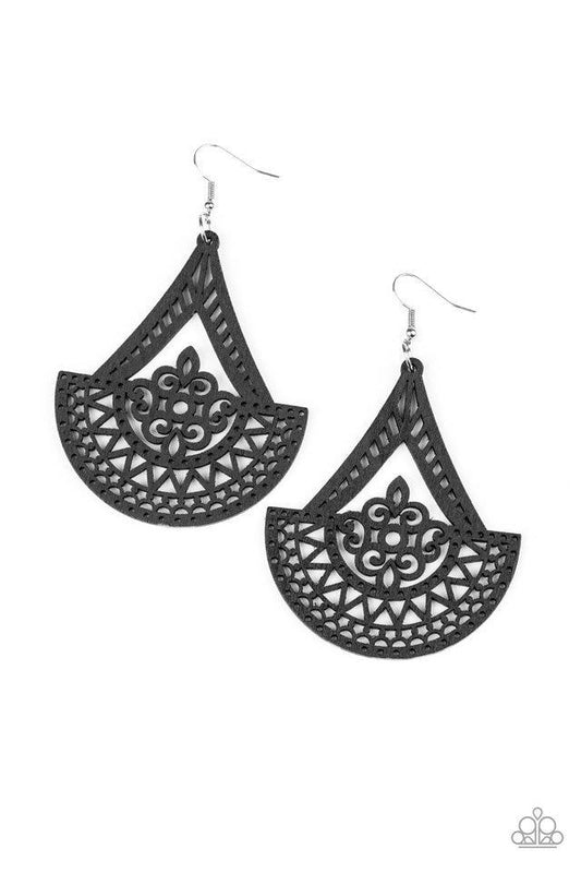 Paparazzi Earring ~ Tiki Sunrise - Black