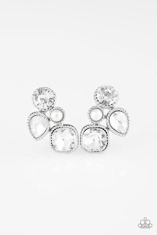 Paparazzi Earring ~ Super Superstar - White