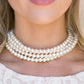 Paparazzi Necklace ~ Vintage Romance - White Choker
