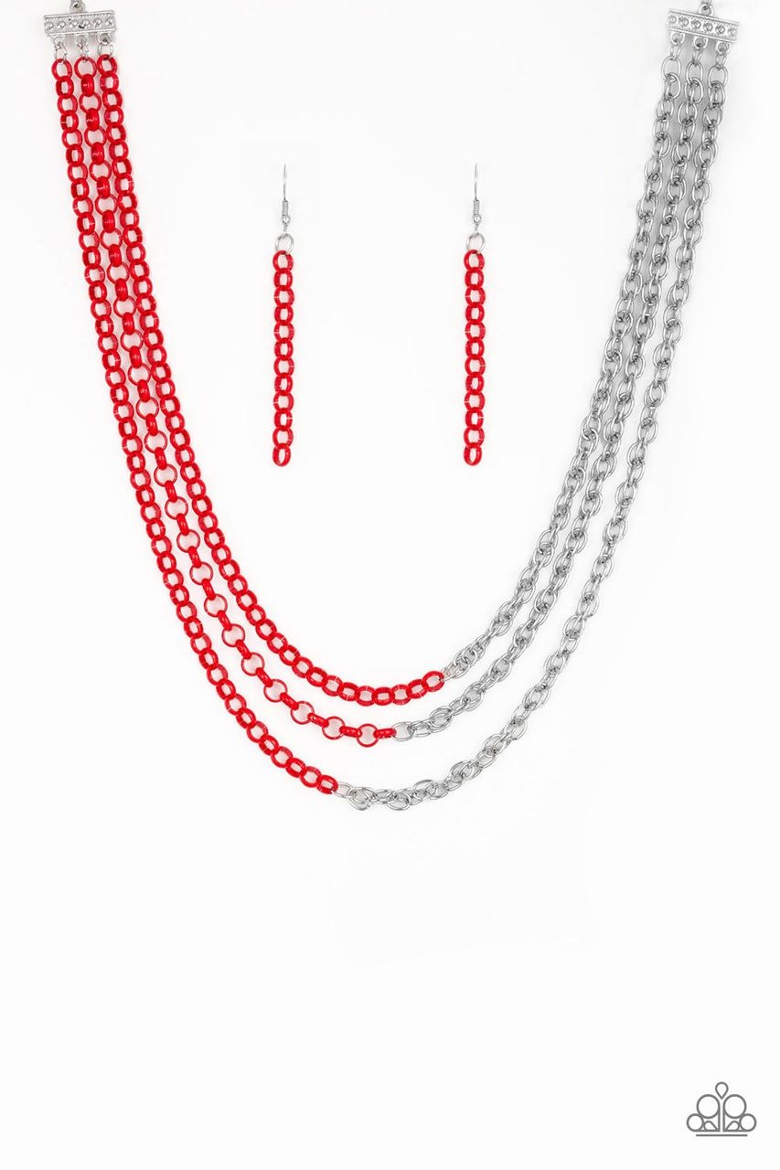 Paparazzi Necklace ~ Turn Up The Volume - Red