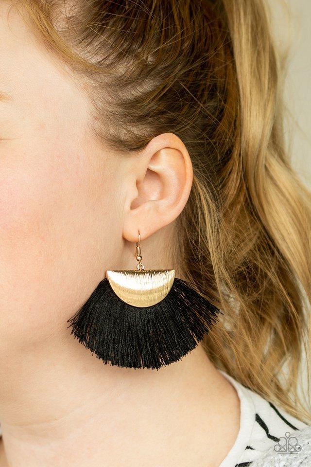 Paparazzi Earring ~ Fox Trap - Gold Black