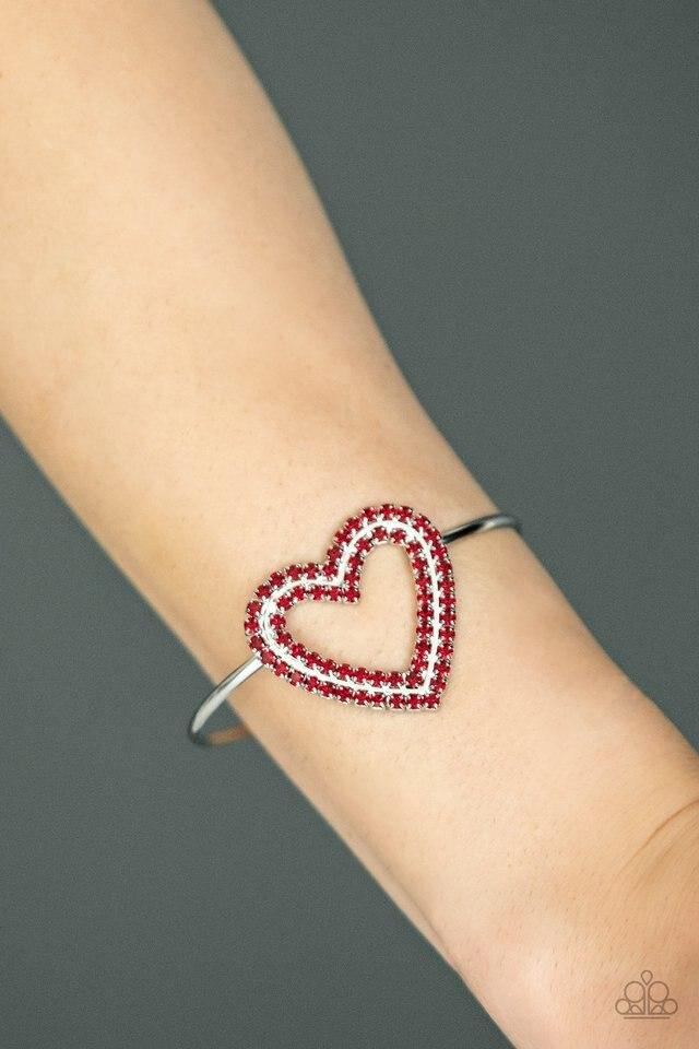 Paparazzi Bracelet ~ Heart Opener - Red