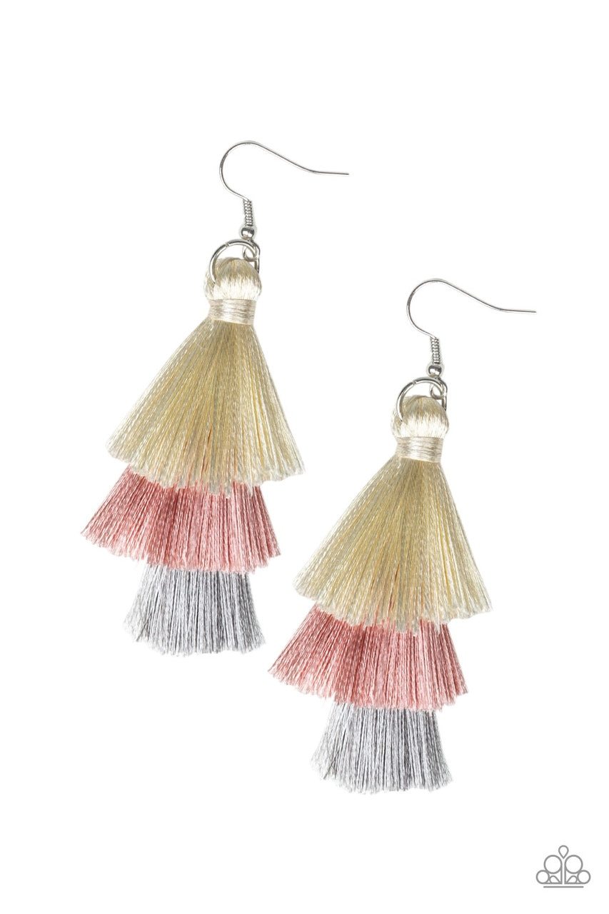 Paparazzi Earring ~ Hold On To Your Tassel! - Pink