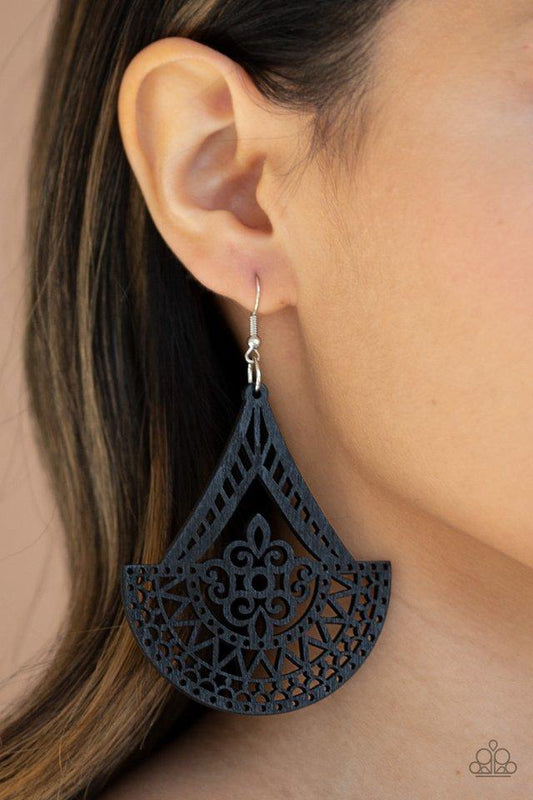 Paparazzi Earring ~ Tiki Sunrise - Black