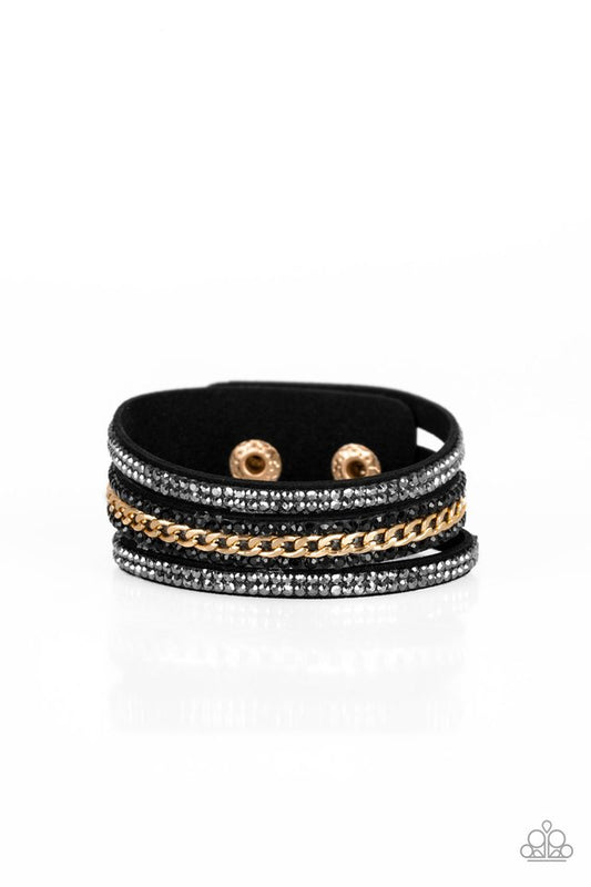 Rollin In Rhinestones - Black - Paparazzi Bracelet Image