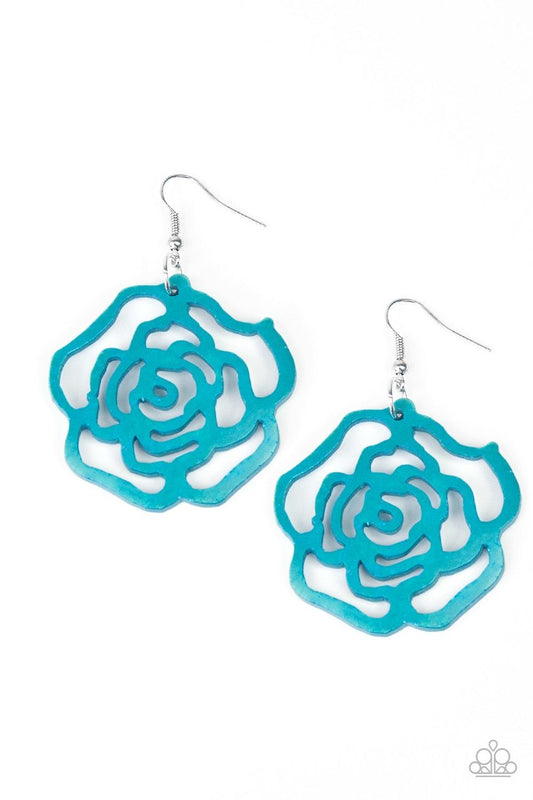 Paparazzi Earring ~ Island Rose - Blue