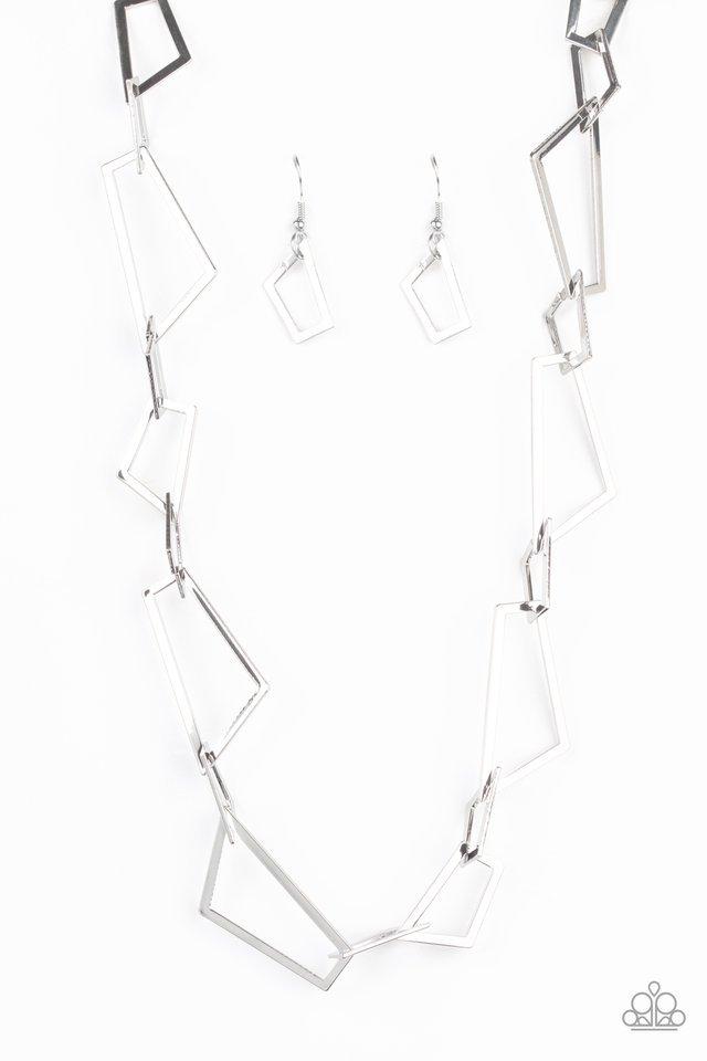 Paparazzi Necklace ~ Shattering Records - Silver