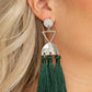Paparazzi Earring ~ Tassel Trippin - Green