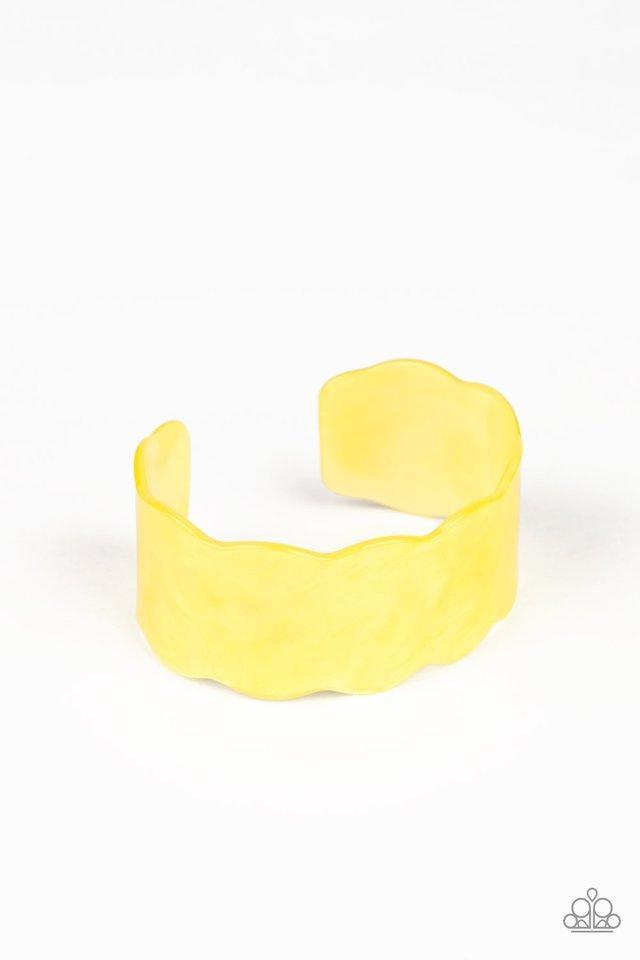 Paparazzi Bracelet ~ Retro Ruffle - Yellow