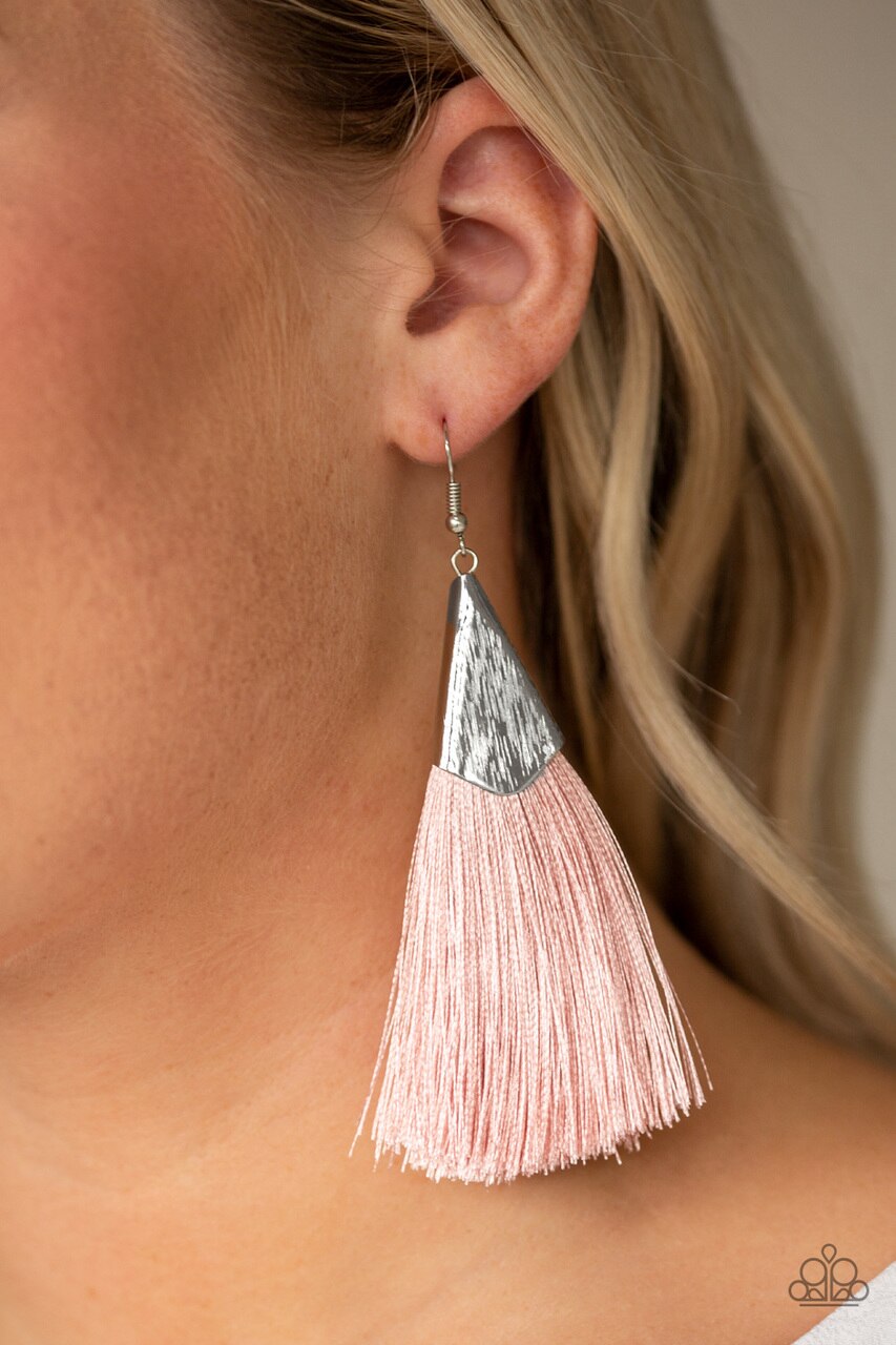 Paparazzi Earring ~ In Full PLUME - Pink