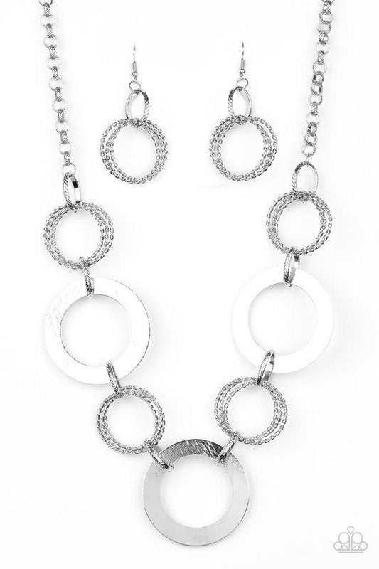 Paparazzi Necklace ~ Ringed in Radiance - Silver