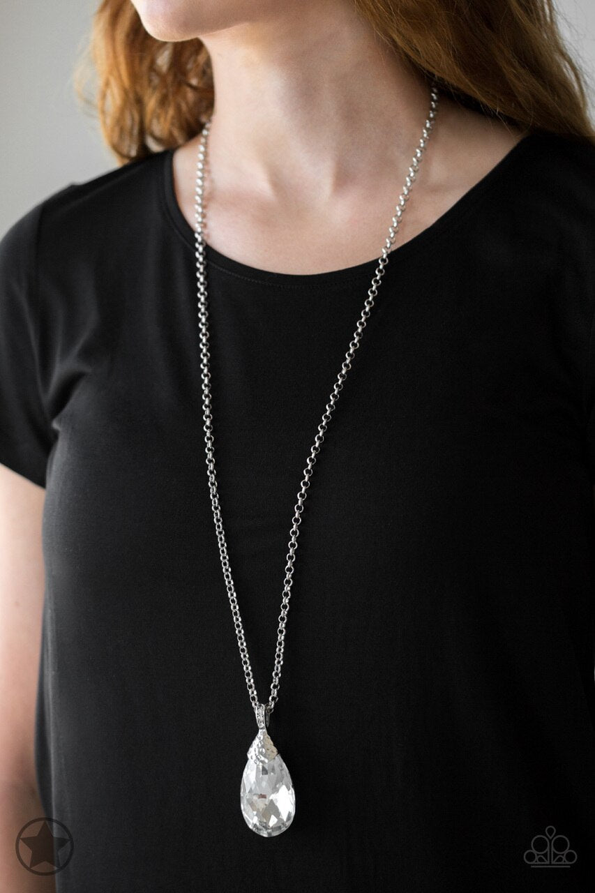 thumbnail image 2 of Paparazzi Blockbuster Necklace - 'Total Eclipse Of The Heart' - Silver With Crystal Beads 2 of 4