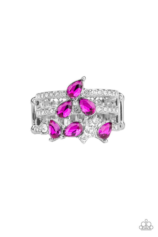 Paparazzi Ring ~ Blink Back TIERS - Pink