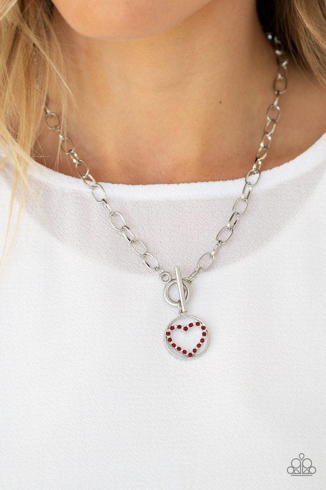 Paparazzi Necklace ~ With My Whole Heart - Red