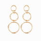 Paparazzi Earring ~ Three Ring Radiance - Gold