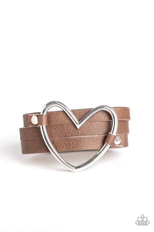 Paparazzi Bracelet ~ One Love, One Heart - Brown