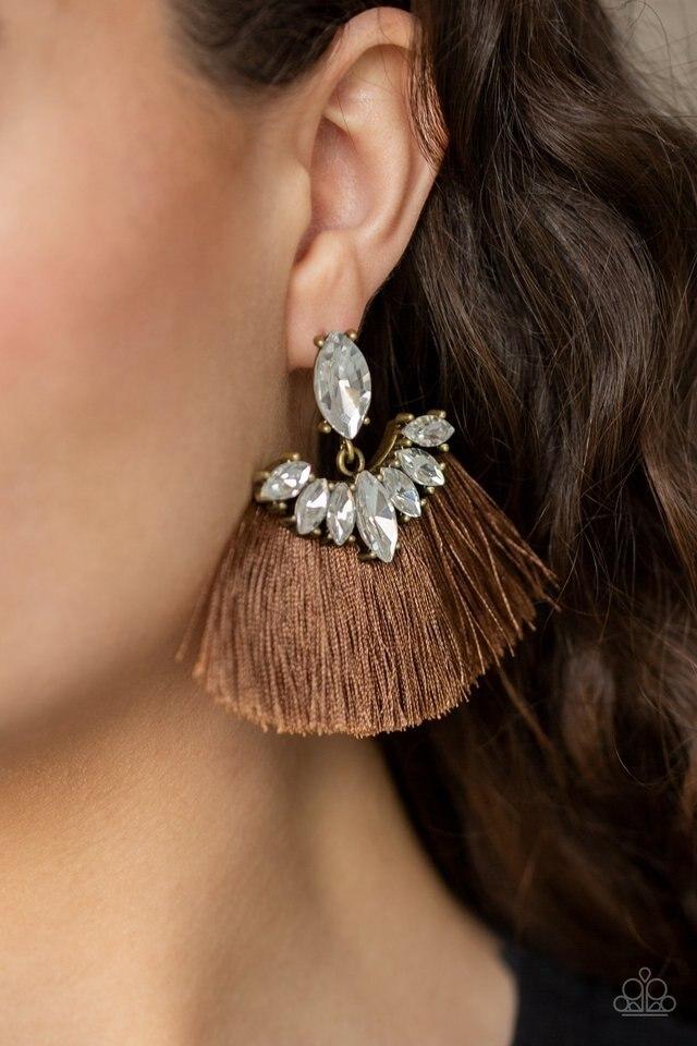Paparazzi Earring ~ Formal Flair - Brown