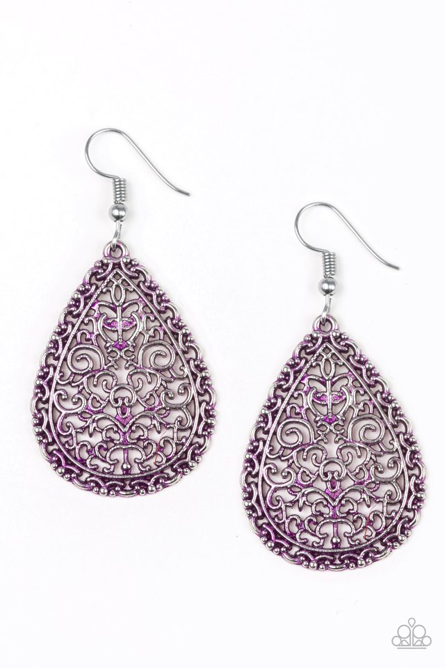 Buy Designer Jaipuri Tribal Purple Tassel Earrings online from Karat Cart