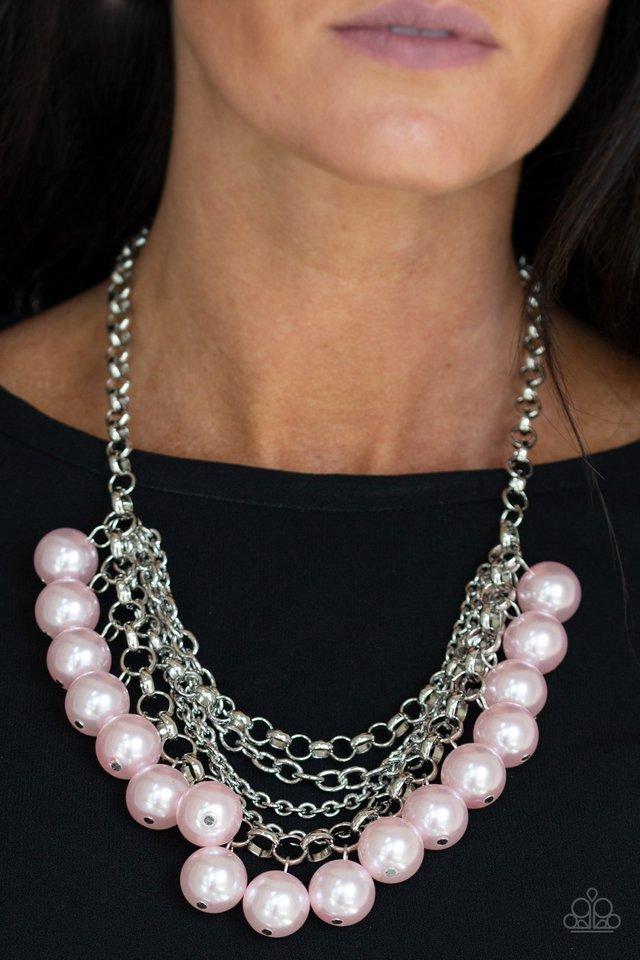 Paparazzi Necklace ~ One-Way WALL STREET - Pink
