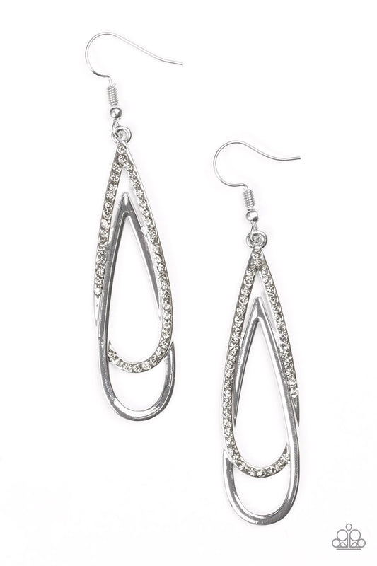 Paparazzi Earring ~ REIGN Storm - Silver