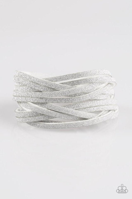 Paparazzi Bracelet ~ Shameless Shimmer - White