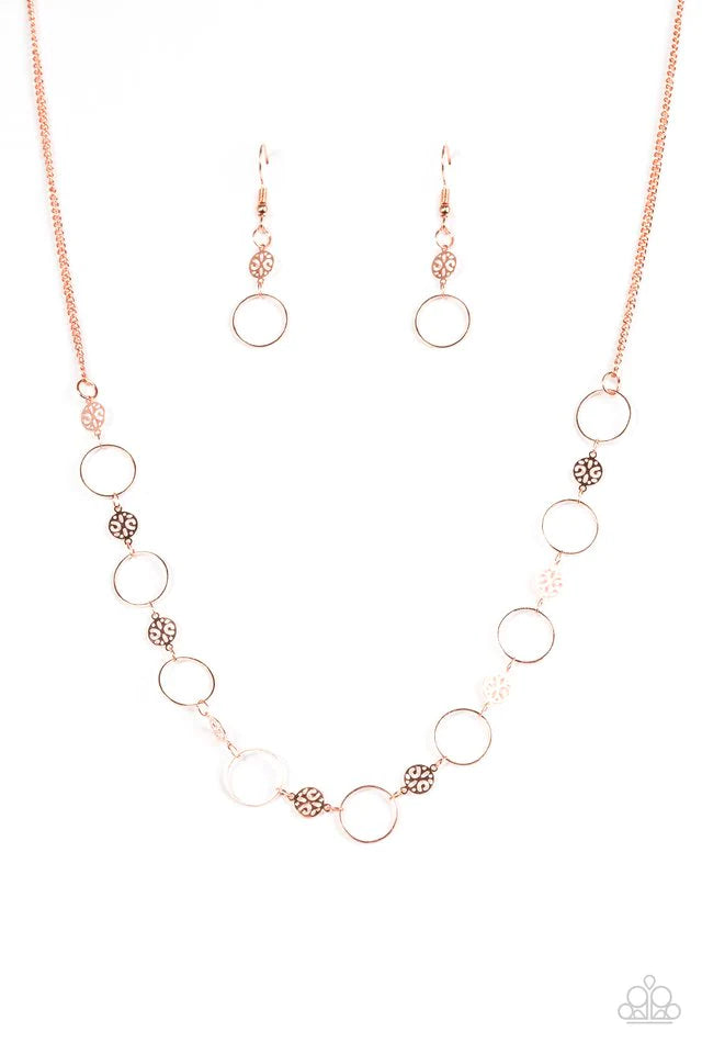 Paparazzi Necklace ~ Demurely Dainty - Copper