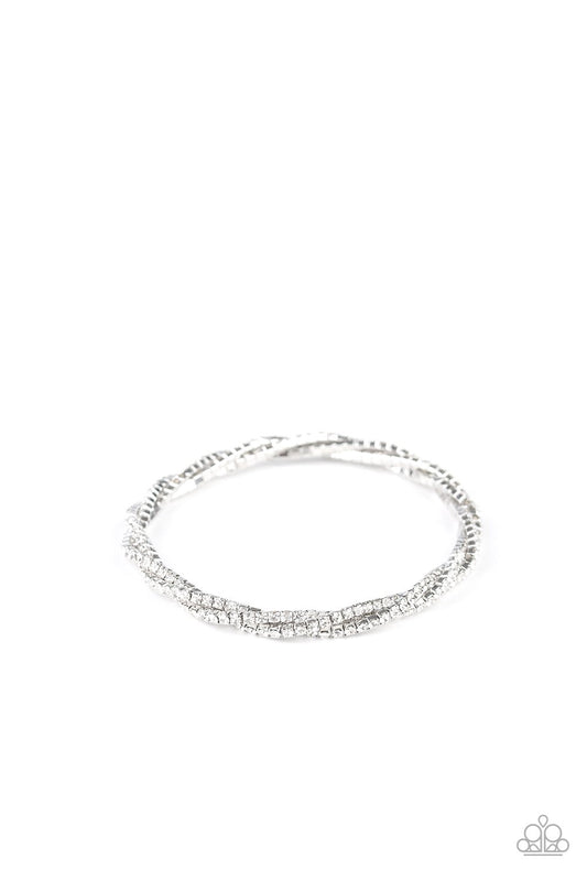 Paparazzi Bracelet ~ Glitzy Gleam - White