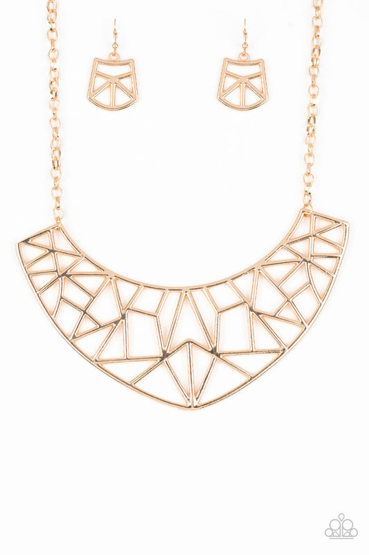 Paparazzi Necklace ~ Strike While HAUTE - Gold