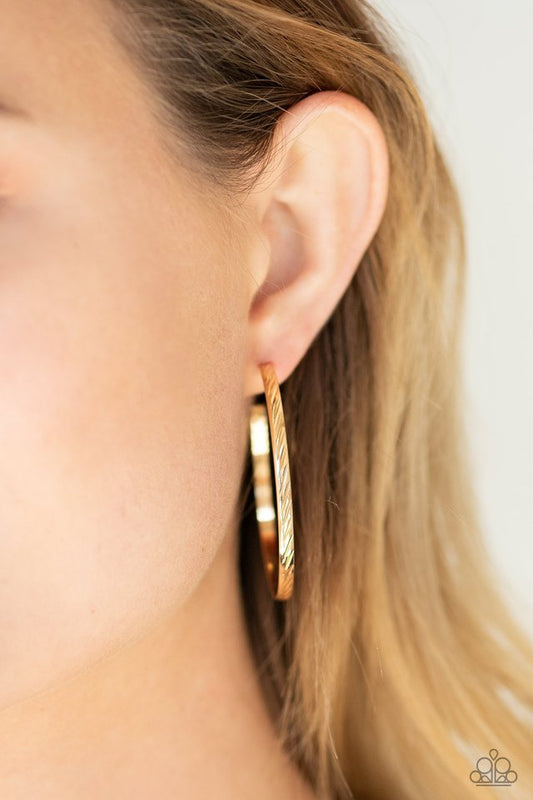 Paparazzi Earring ~ Reporting for Duty - Gold