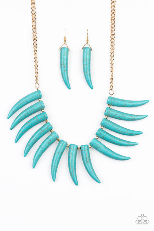 Paparazzi Necklace LOP August ~ Tusk Tundra - Blue